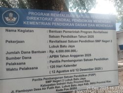 Revitalisasi SMP Negeri 2 Lubuk Batu Jaya Rp4 Miliar Disorot, Muncul Dugaan Mark-up