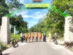 Realisasikan ADD, Pemdes Raja Jaya Bangun Gapura Desa