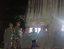 Dalam Rangka Pengamanan Tahun Baru, Babinsa dan Linmas Laksanakan Patroli Malam